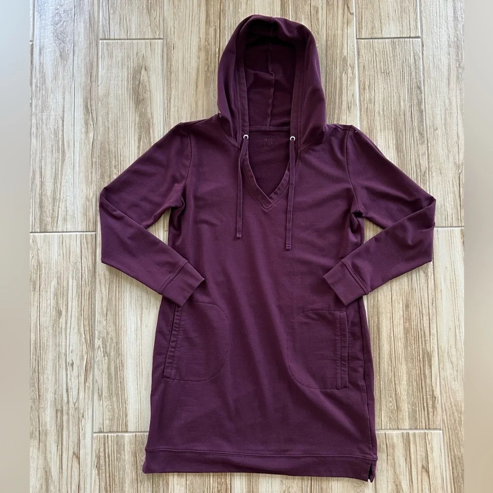 NY&Co maroon hooded sweatshirt dress Size S GUC